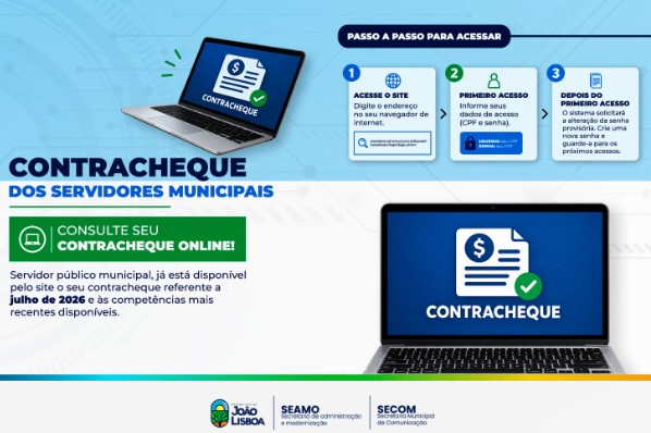 Prefeitura de João Lisboa disponibiliza consulta online ao contracheque dos servidores municipa...